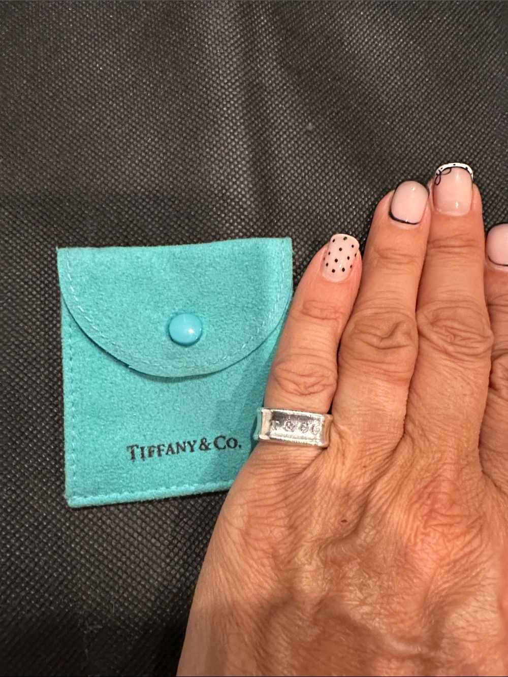 Tiffany & Co. Sterling Silver Wide Geometric Ring 925